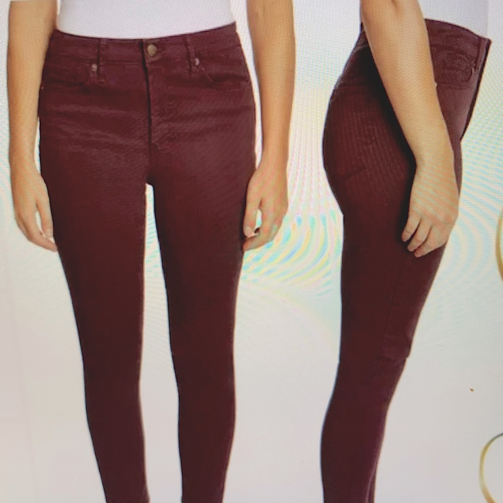 NEW! JESSICA SIMPSON Women Ladies High Rise Skinny Ankle Jean Wine Red